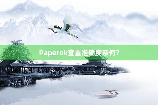 Paperok查重准确度奈何？